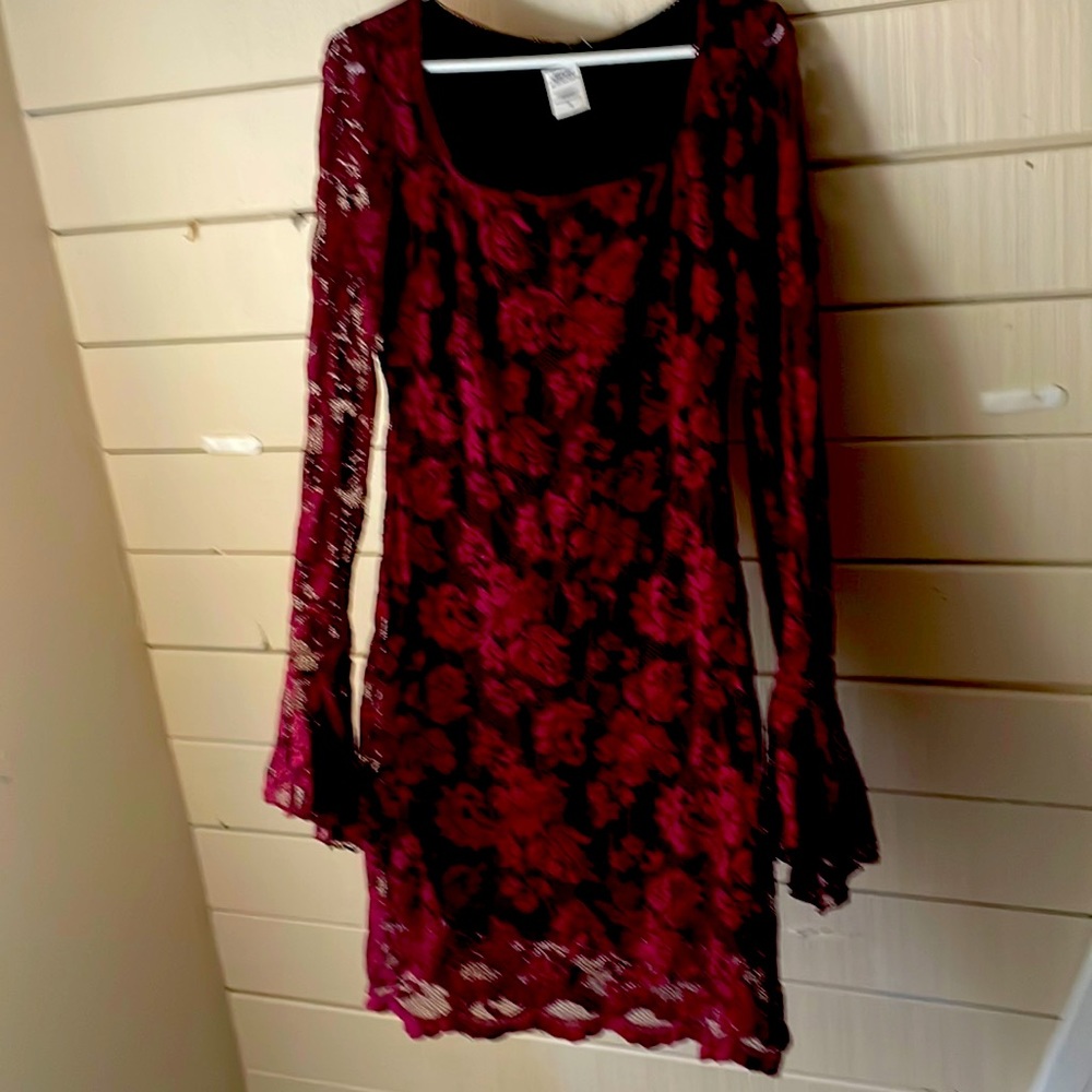 Guess collection maroon lace mini dress, size 12